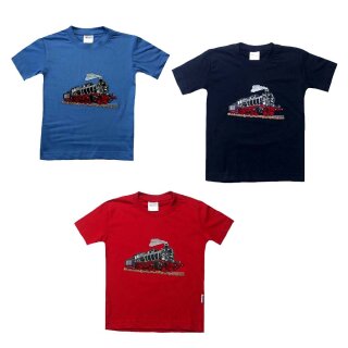 T-Shirt Stickerei Dampflok Eisenbahn Lok