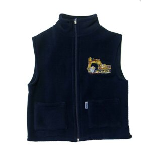 Fleece Weste Stickerei Bagger Baustelle
