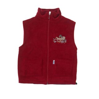 Fleece Weste Stickerei Pferd Fohlen ROT